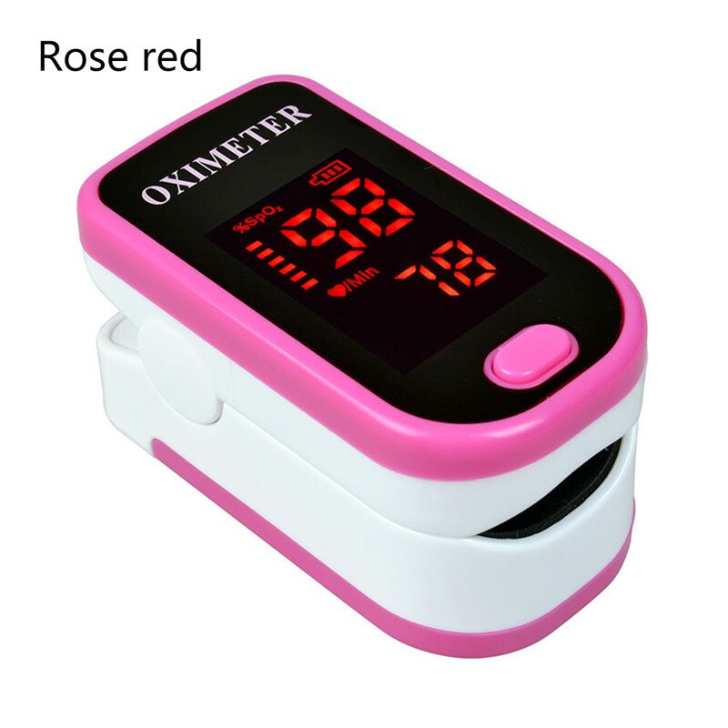 Pulse Oximeter Fingertip Blood Oxygen SpO2 Monitor Fitness Tracker Health Care Sports Exercise Monitoring Digital LED Display: style 5-pink