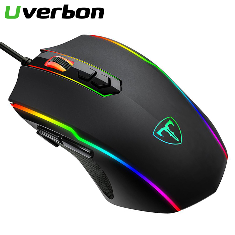 USB wired Mute Gaming Mouse 6-button 1600 DPI RGB Backlight Computer Mouse Ergonomic Computer Mouse for PC Laptop Notebook