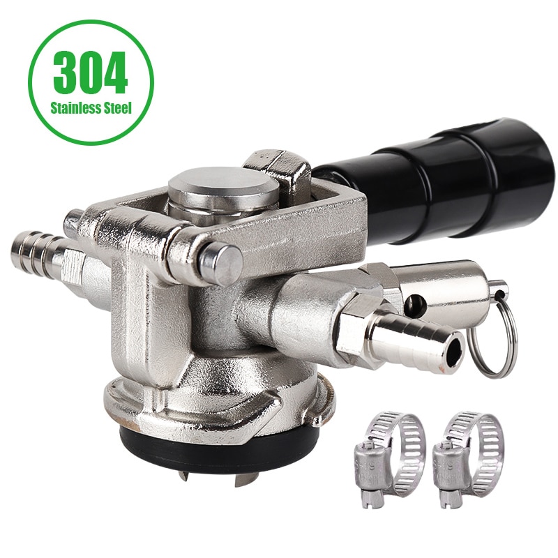 Stainless Steel Low Profile Beer Keg Coupler D System Coupler With Pressure Relief Valve Space Saving Keg Dispenser Tap HomeBrew