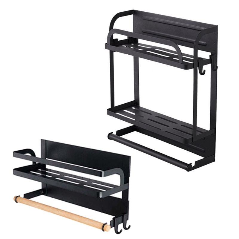 Magnetische Koelkast Side Rack Multifunctionele Opslag Houder Papieren Handdoek Plank M68E