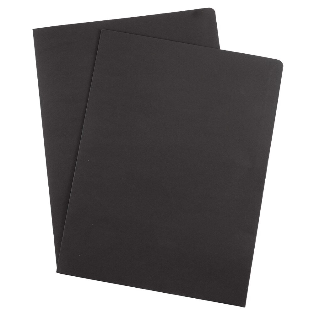12Pcs A4 2Pockets Kraft Paper File Folder Brown Holder Document Folder Office Project File Presentation Folder (Black)