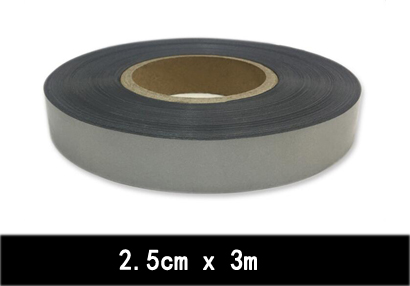 Película reflectante plateado brillante de alta visibilidad para transferencia de calor, Material de tela reflectante de advertencia de seguridad, cinta de pedrería para aplicación con plancha: 2.5cm x 3m