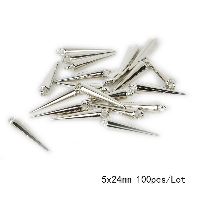 100-200 pcs/lot Rhodium/or couleur CCB plastique cône forme perles breloques pendentifs pour Bracelet collier bijoux à bricoler soi-même résultats: Imitation plaquée rhodium