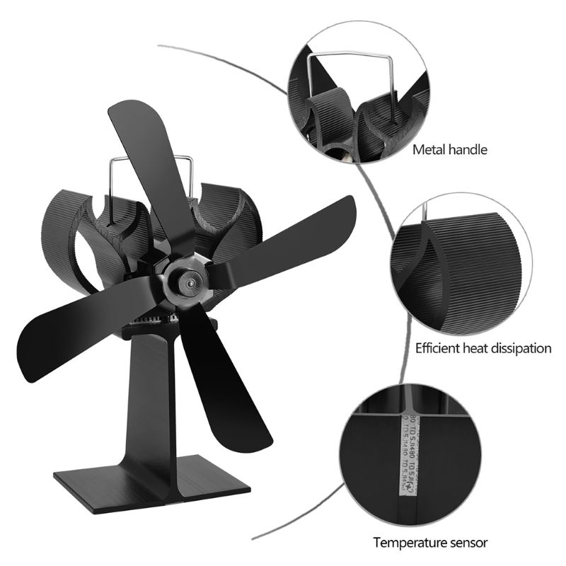 Estufa de leña Eco ventilador chimenea de leña termoeléctrica Ecofan Ultra silenciosa con 4 cuchillas