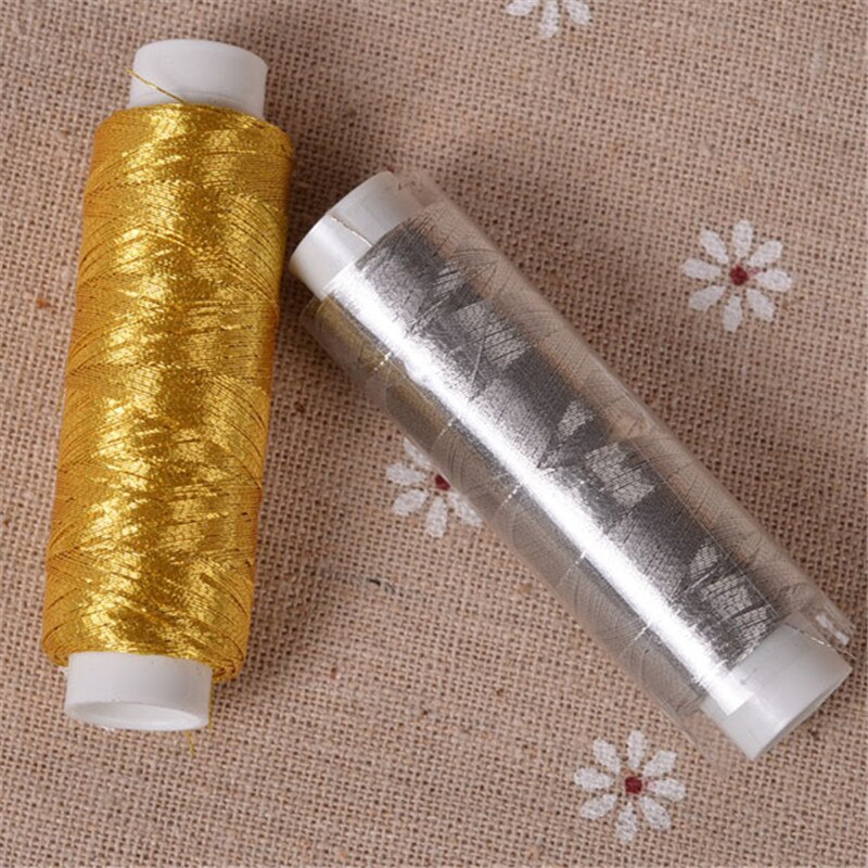 1 Stuk Goud/Zilver 200 Meter Lengte Overlocking Naaimachine Discussies Polyester Kruissteek Sterke Threads Voor Naaibenodigdheden