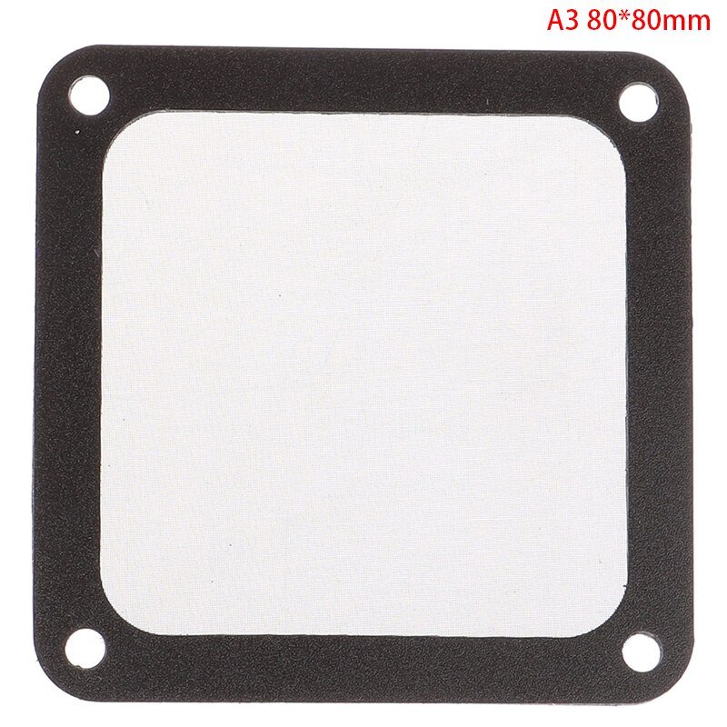 Cadre magnétique noir maille anti-poussière couvercle PC poussière filtre magnétique 12CM 14CM 8CM avec vis pour ventilateur de boîtier 120x120mm 140x140mm,80x80: A3