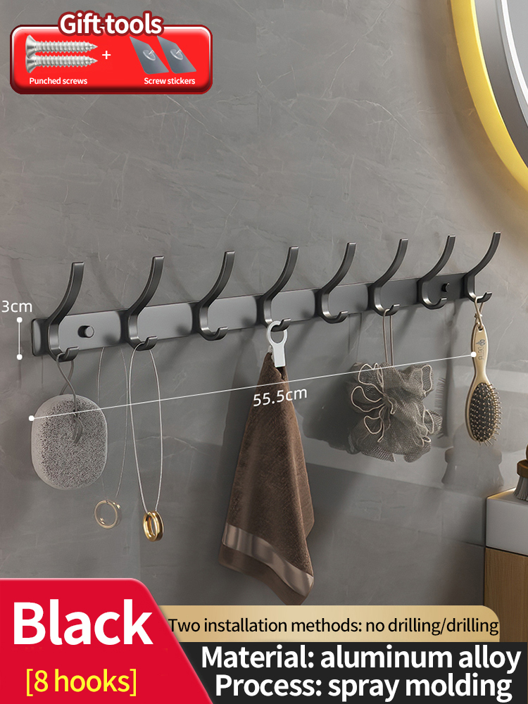 no drill Door Behind Hook Storage Wall Hanging Clothes Hanger Coat Hook Punch-free Hanger Bedroom Organizer Storage Kitchen Acce: PURPLE