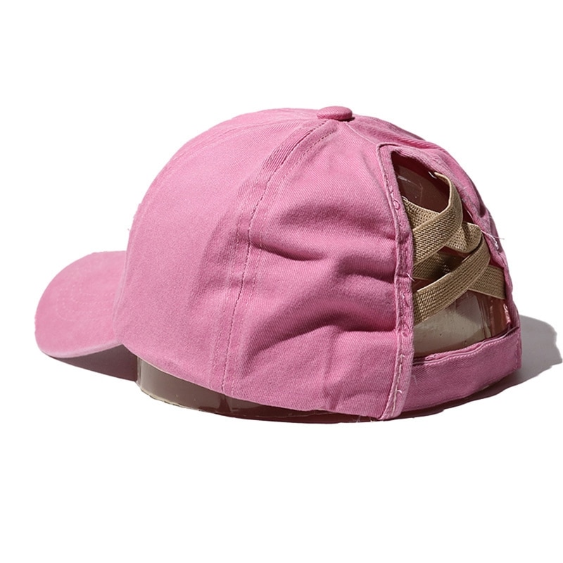 Casquette de Baseball délavée et déchirée pour femmes, motif camouflage léopard, motif croisé, queue de cheval, haut chignon en désordre, protection solaire, chapeau de camionneur
