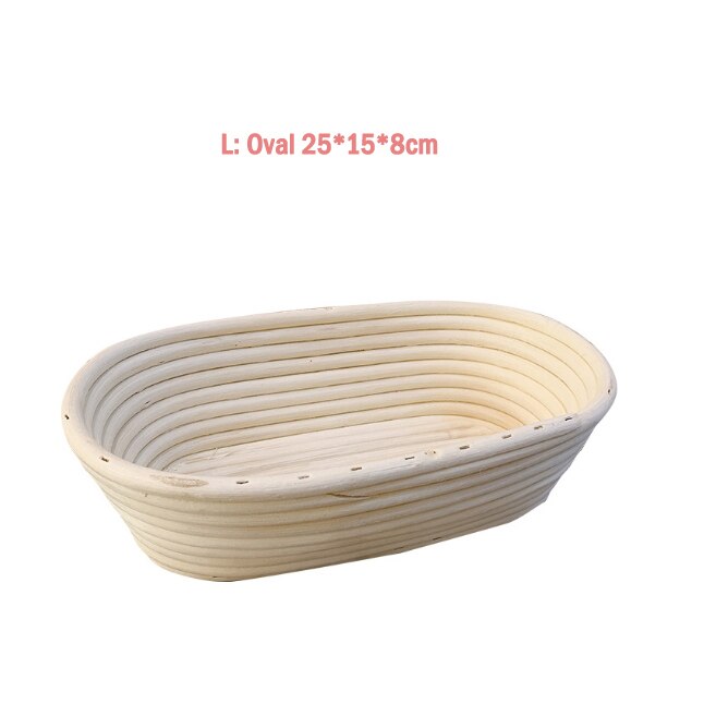 Håndlavet brød banneton kurv rund/oval rattan kurv brød buet kniv dej benny brød: Oval 25 x 15 x 8cm