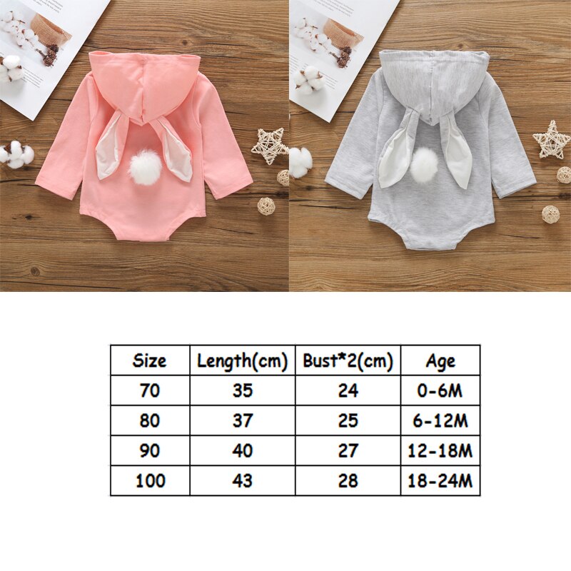 Zomer Pasgeboren Baby Kdis Meisje Jongen Hooded Bodysuit Jumpsuit Casual Kleding Pasen Outfits