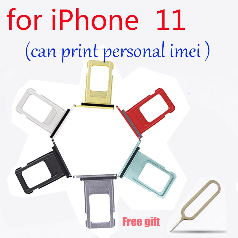 Voor Iphone 11 Sim Kaart Lade Micro Sd Houder Slot Sim Kaart Lade Met Gratis Open Eject Pin Sleutel Kan print Imei