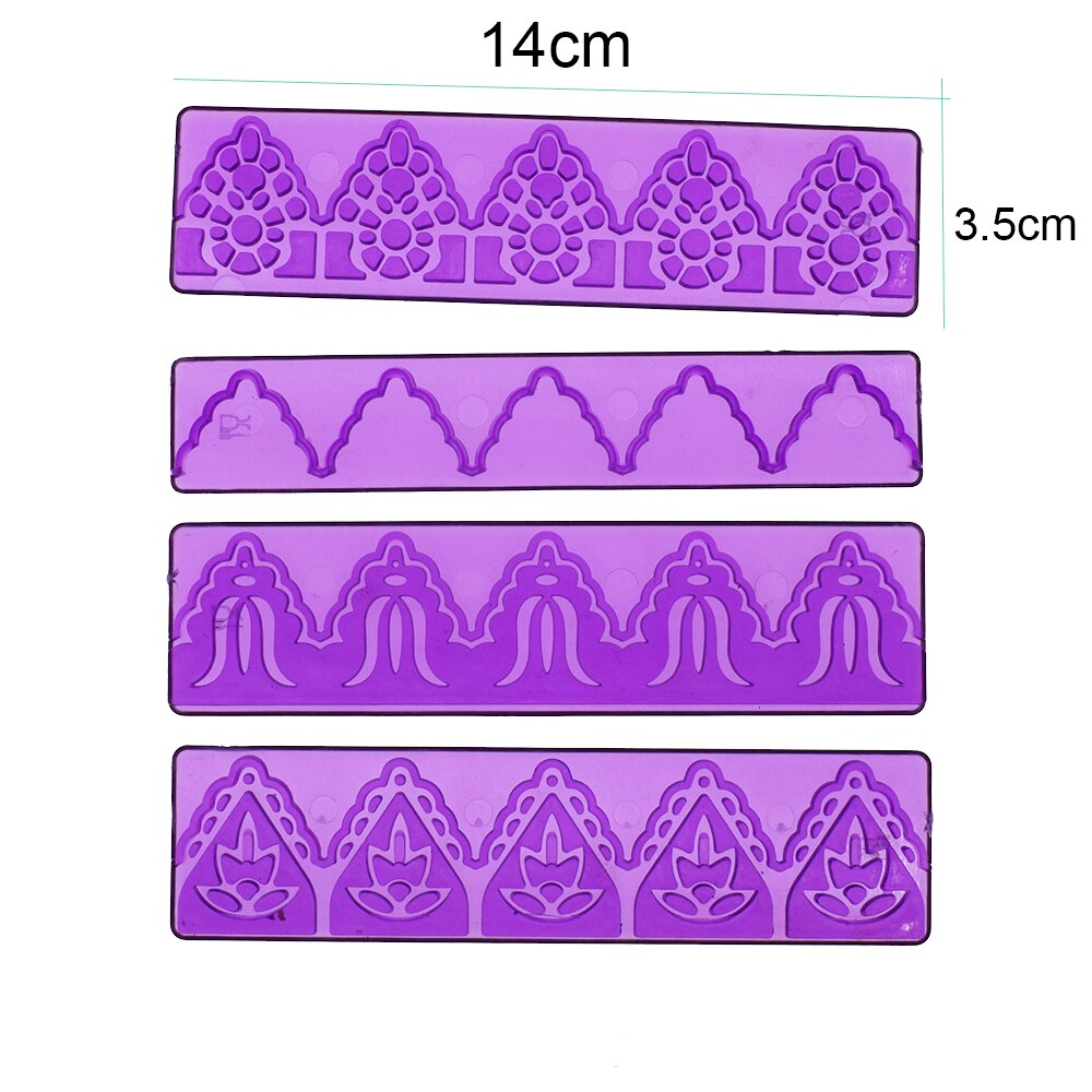 4 Stuks Plastic Kant Embossing Strip Klei Textuur Stempel Keramische Aardewerk Polymeer Klei Gereedschap