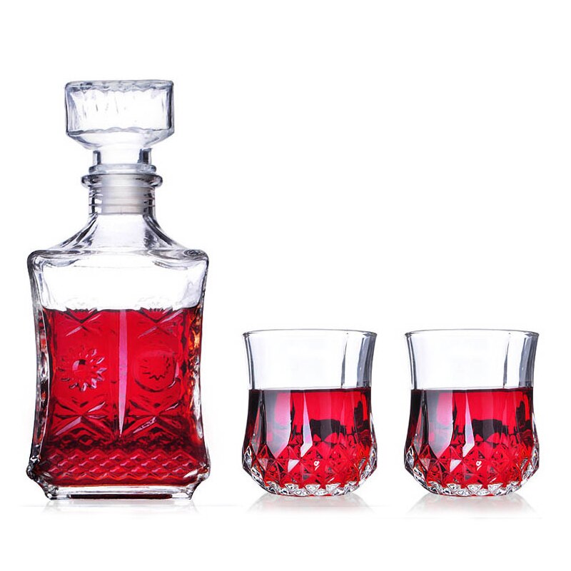 Hellodream Luxe Loodvrij 3 Stuks Whiskey Decanter Set Bar Whiskey Glas Voor Alcohol Bourbon Scotch