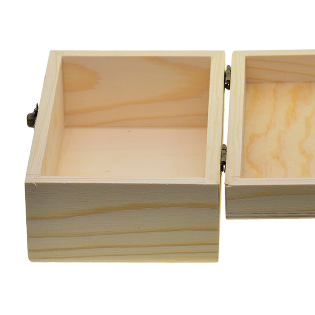 Large Wooden box storage plain wood jewel box case with lid lock 150x98x69mm