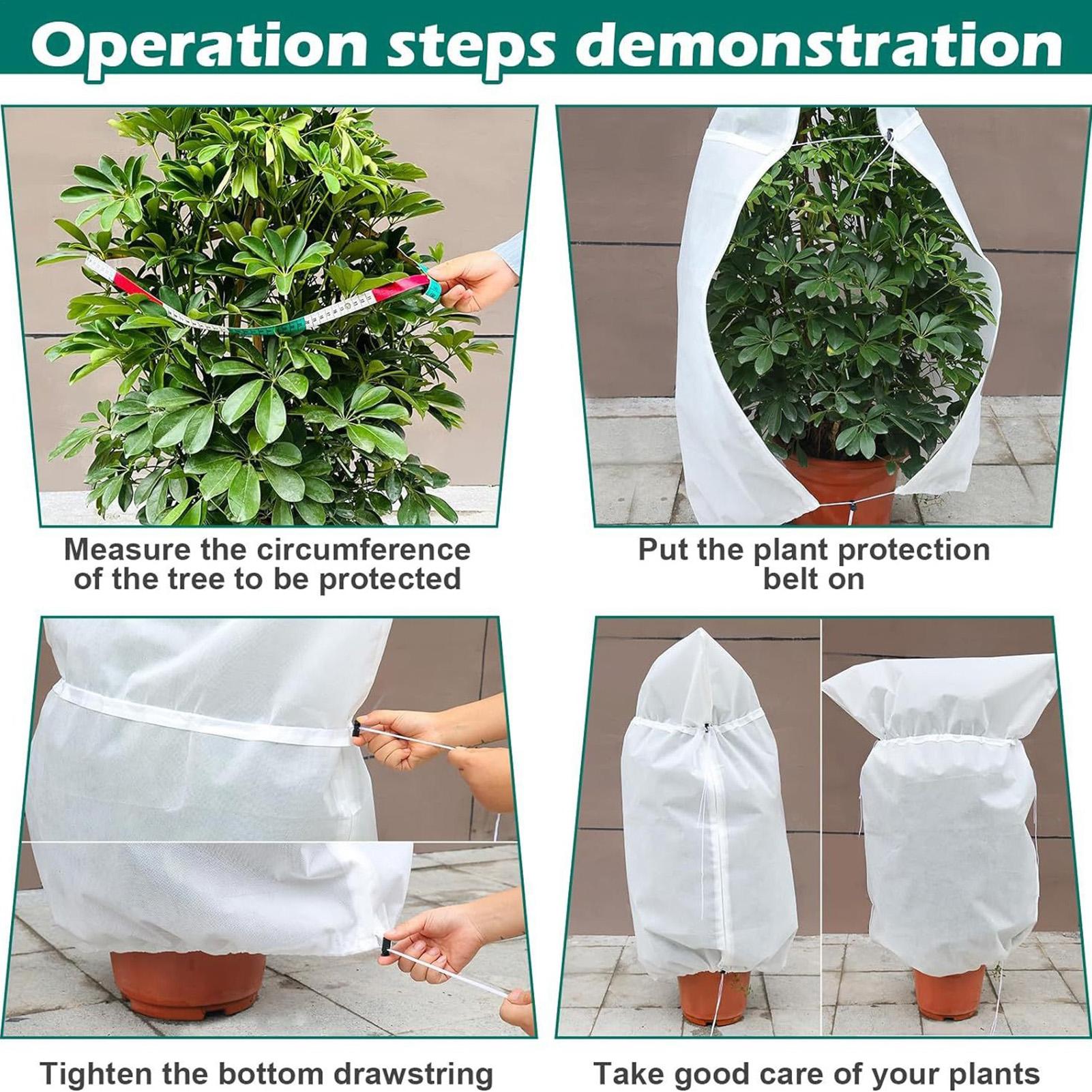 Winterplantbeschermingstas met ritssluiting Koude warme hoes Trekkoord tegen koude planten Antivrieszak Vegetatie Antivrieszak