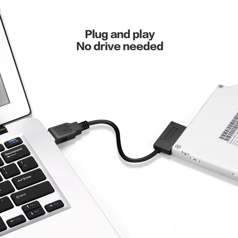 Adapter Converter USB 2.0 To Mini Sata II 7+6 13Pin For Laptop DVD/CD ROM Slimline Drive In Stock HDD Drive Pc Accessories