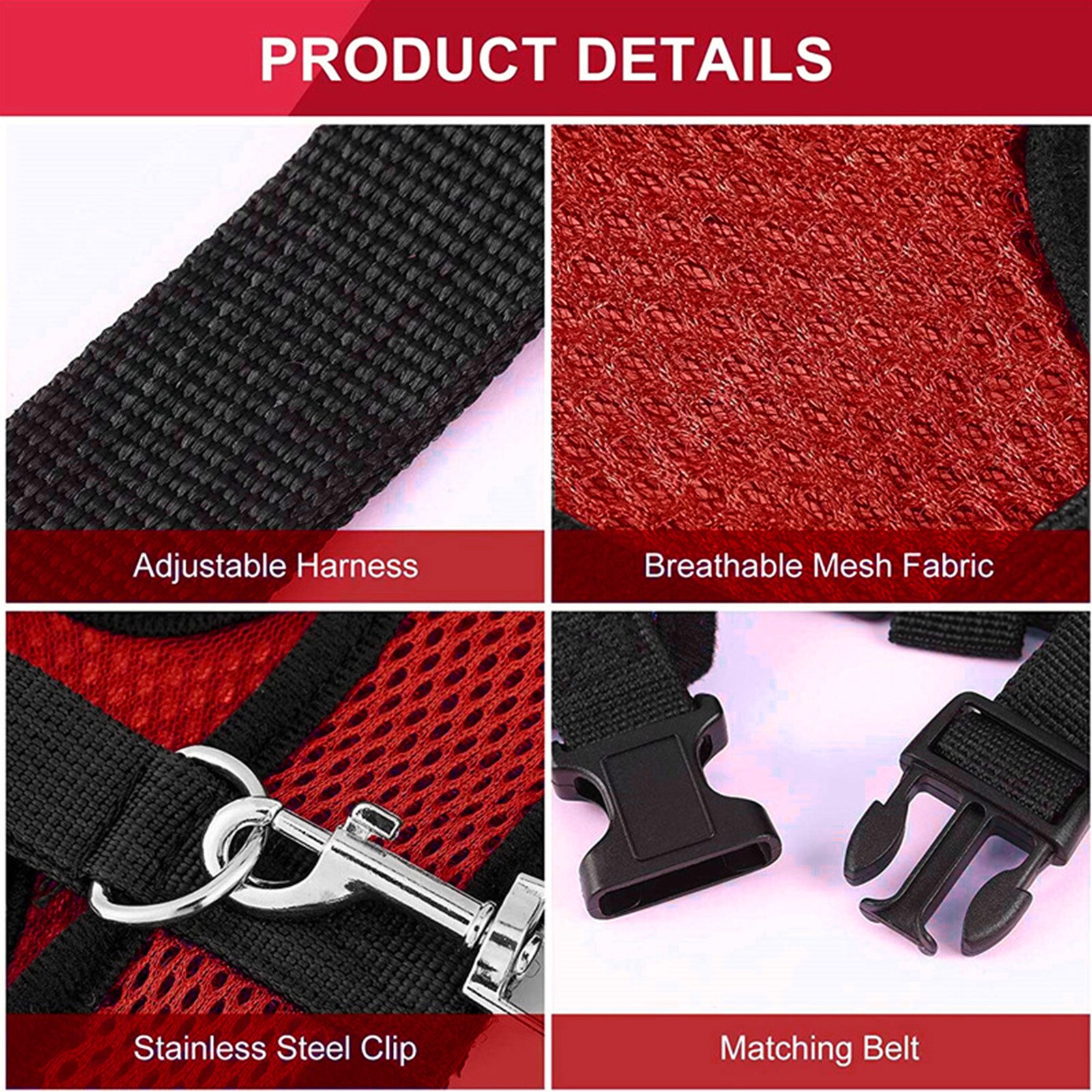 Pettorina di pollo regolabile con guinzaglio gilet traspirante per animali domestici per gallina di pollo anatra maglia per animali domestici gilet di sicurezza traspirante