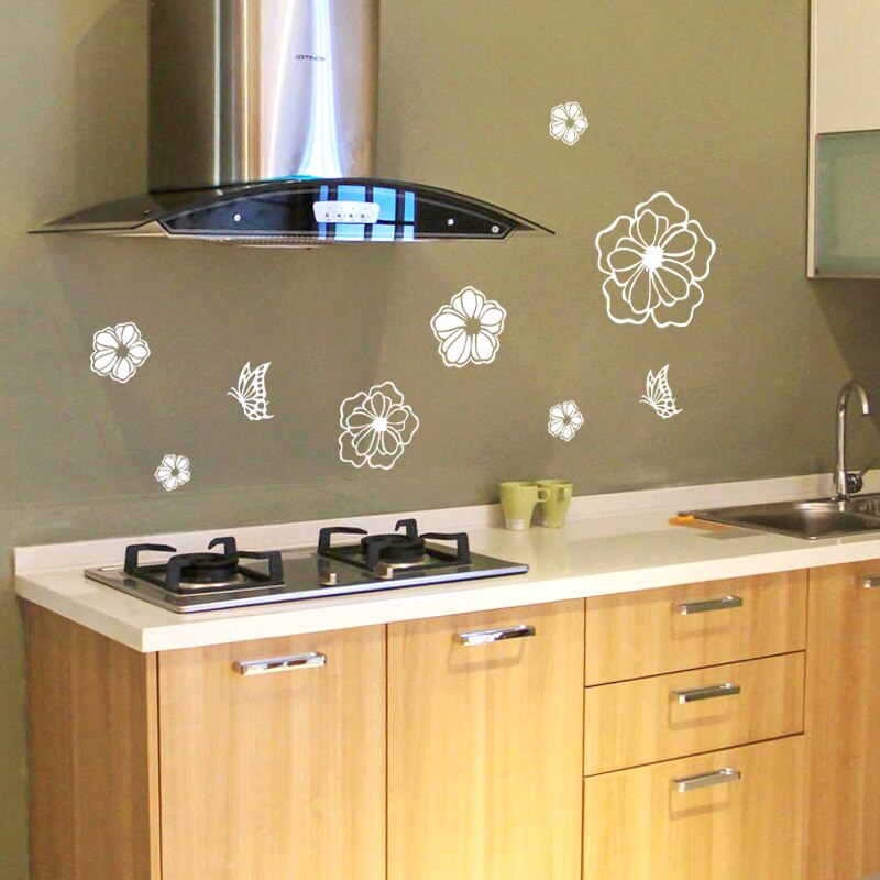 Huishoudelijke Wassen Koelkast Stickers Bloemen Vlinders Muurstickers Home Decor Voor Keuken Badkamer Behang