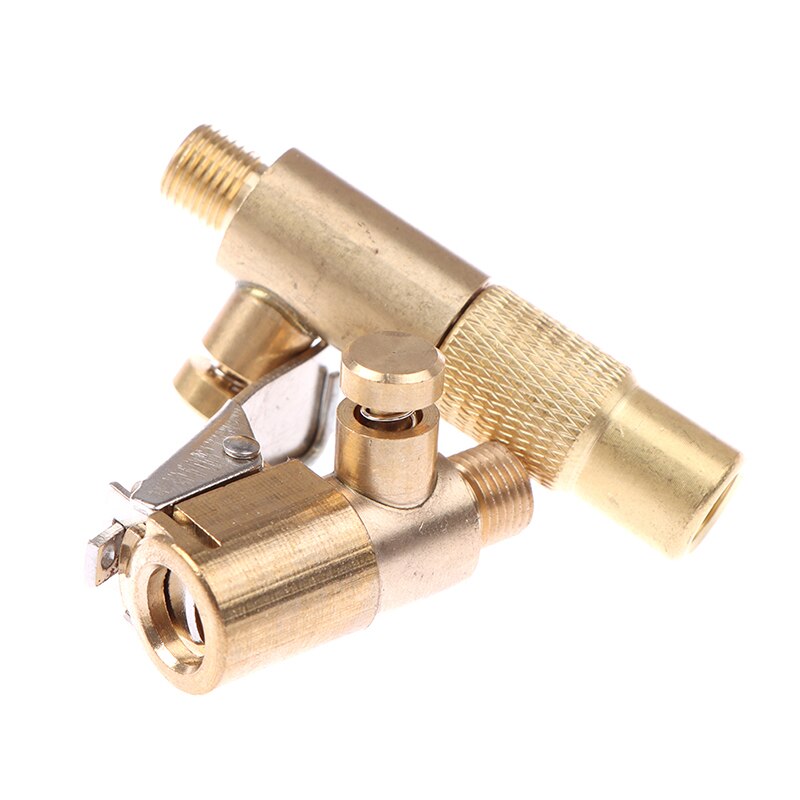 1 Pc 8mm Brass Car Tire Inflator Valve Stem Connector Air Compressor Pump Chuck Lock On Clip Adapter