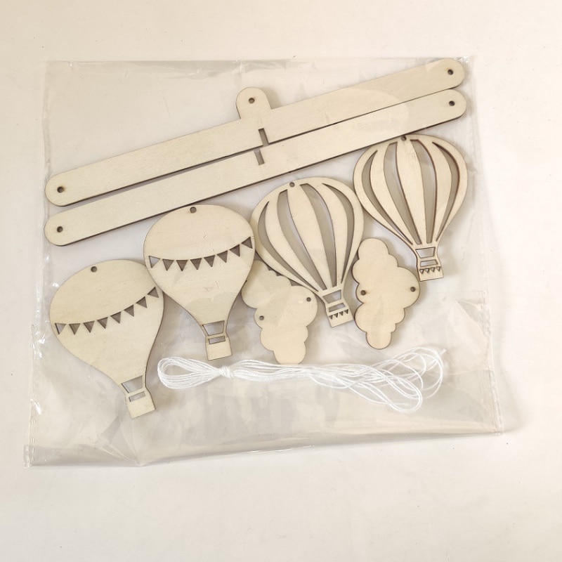 Cn houten luchtballon windgong hangende muurversieringen babybedbel in scandinavische stijl kinderkamerdecoratie kinderkamer foto-rekwisieten