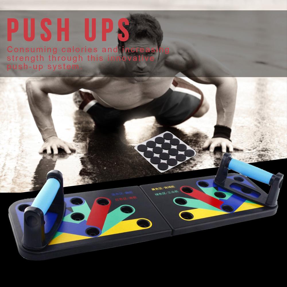 Suporte de sistema de treino para flexão, placa multifuncional dobrável para exercício muscular abdominal