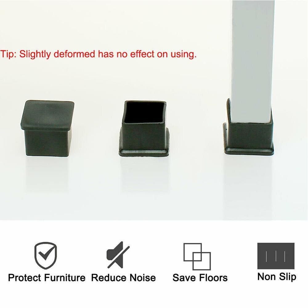 1 Pcs Vierkante Stoel Been Caps Zwart Anti-Slip Stoel Been Meubels Stoel Vloer Tafel Kruk Covers Voeten Cube protectors Been E9L7