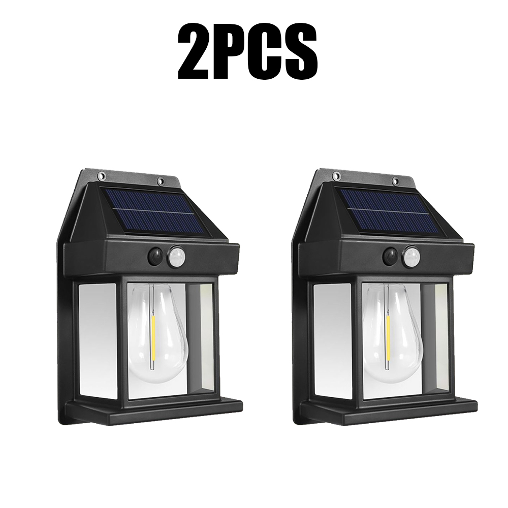 Outdoor Solar Tungsten Wandlamp LED Tungsten Lamp met Bewegingssensor Solar Tuin Decoratief Licht Tuin Villa Nachtlampje: orange