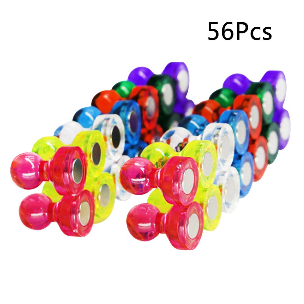 56Pcs Magnetische Punaise Transparante Kleurrijke Punaise Schilderen Punaise Voor Man Vrouw Dame (Rood, Oranje, Geel, groen, Blauw,