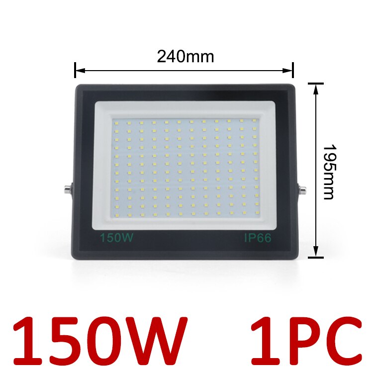 foco led exterior 300W , Reflector LED de 220V, IP66 focos led para casa exterior, proyector LED impermeable, iluminación de 200W, 150W, 100W, 50W: 150W