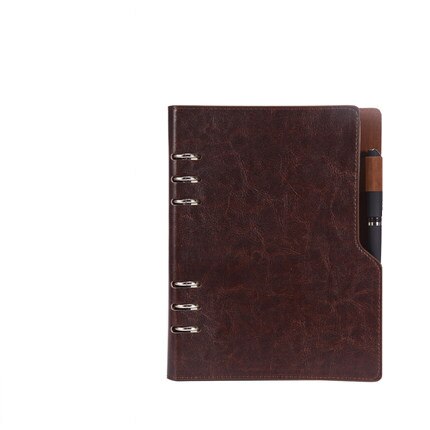 Anteckningsbok  a5 b5 läder bullet journal årsplanerare spiral agenda personlig dagbok pärm fickorganisatör för pappersvaror: Kaffe / A5