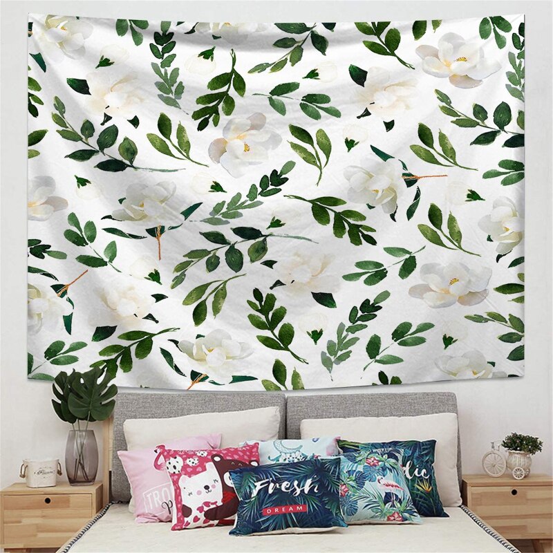 Fuwatacchi – tenture murale imprimée feuilles de palmier, tenture vent, tente de Camping, matelas de voyage, couvertures de couchage,: 95x73cm / TPPT00020002