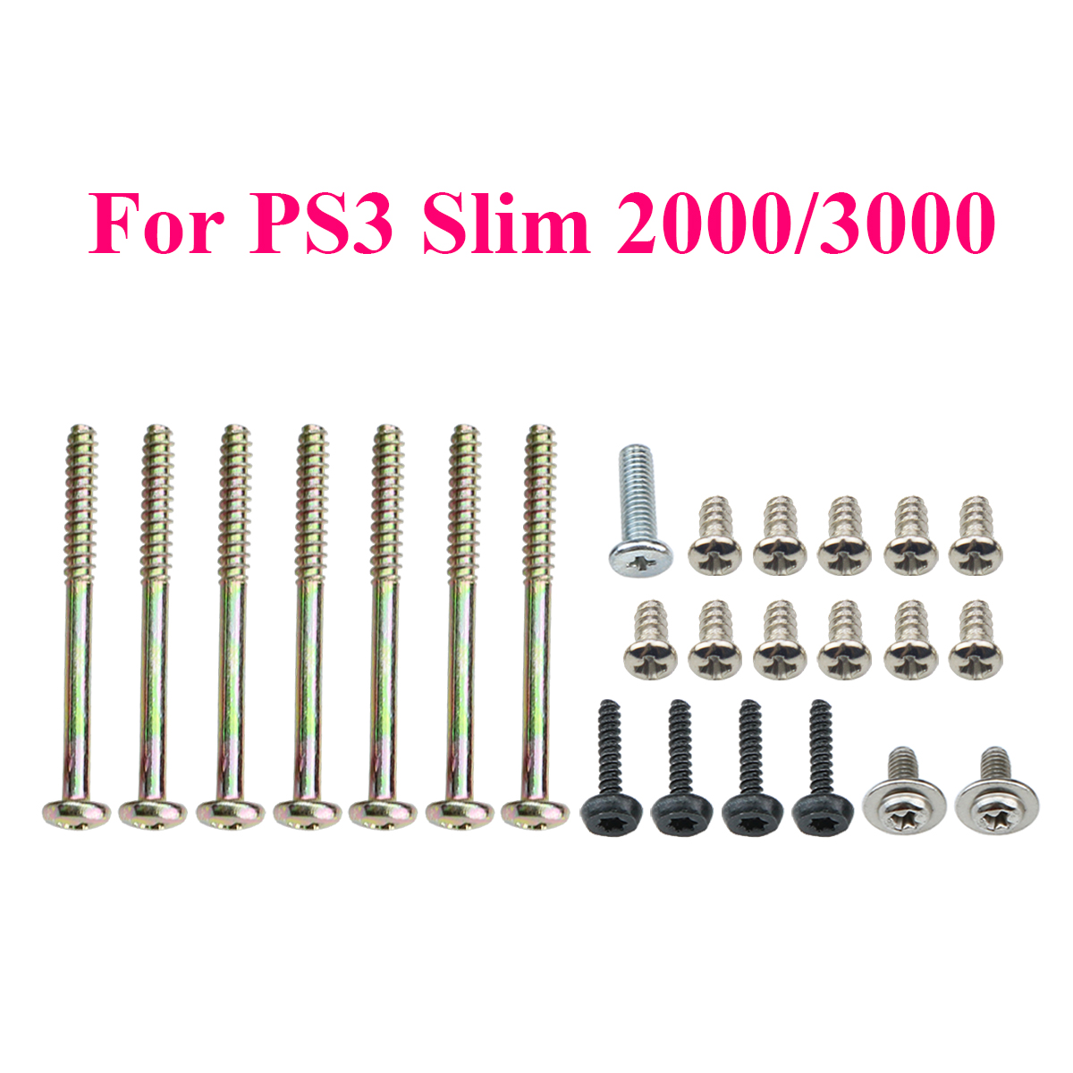 Juego completo de tornillos de plástico negro para consola PS2 PS3 Slim 2000 3000 4000 70000, juego de tornillos de cubierta de pies de goma, piezas de reparación: Azul oscuro