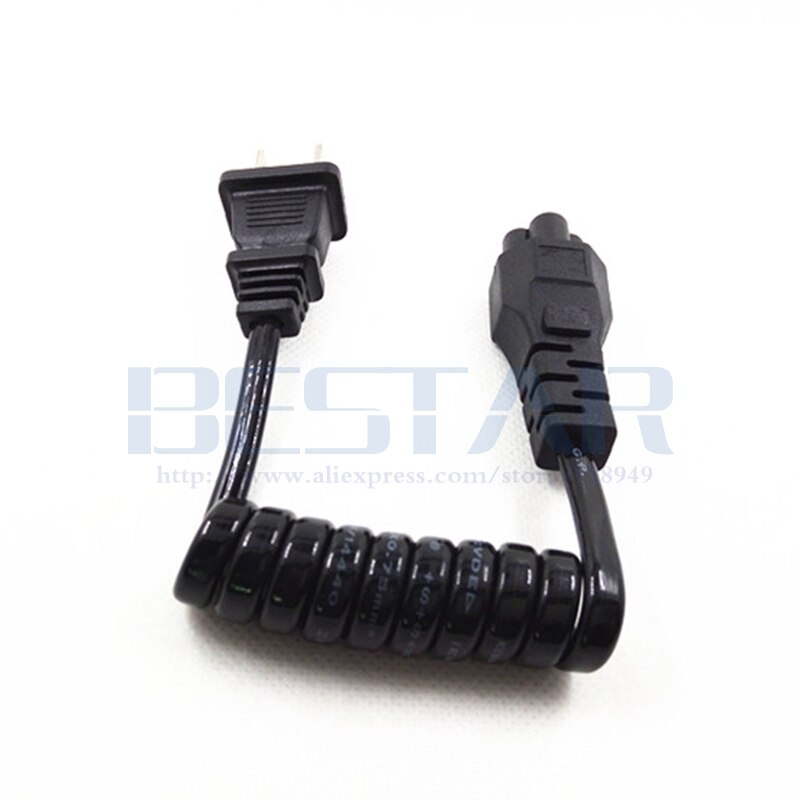 NEMA1-15P 2Pin male plug to IEC 320 C5 Cloverleaf Spring Retractable Power short Cable 10-30cm For Laptop Notebook Adapter