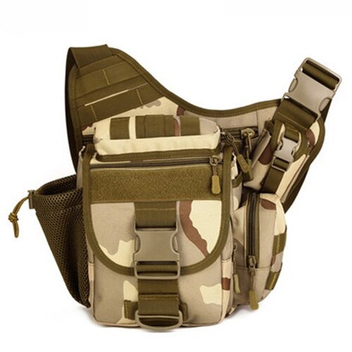 Dslr Camera Tas Leger Geneigd Schoudertas Mannelijke Handtas Toevallige Zadel Camouflage Schoudertassen Nylon Pack D548: Three sand