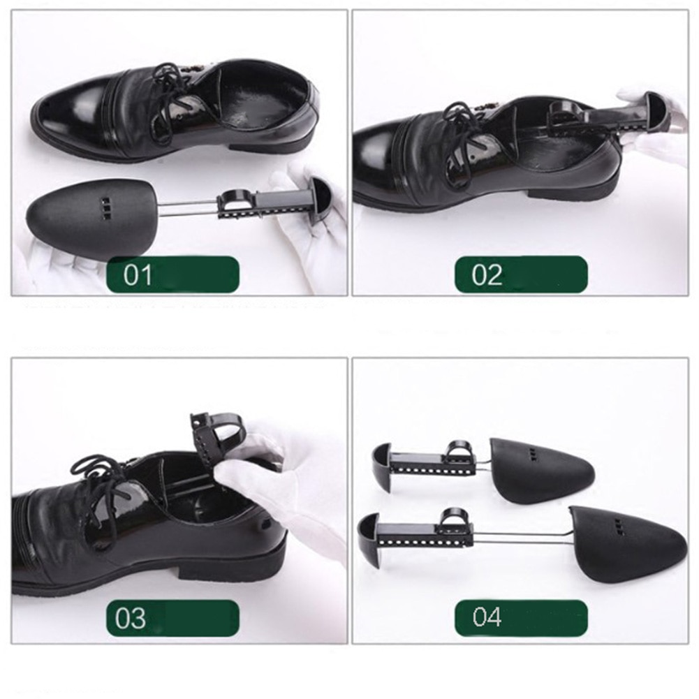 Ensanchador de zapatos ajustable, extensor de botas de plástico Unisex, duradero, color negro sólido, 1 par