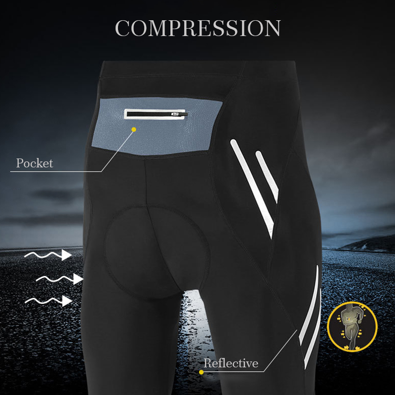 TWTOPSE Pro Cycling Tights Pants Compression 3D Gel Pad MTB Bike Road Bicycle Pants Trousers Reflective Breathable Clothing