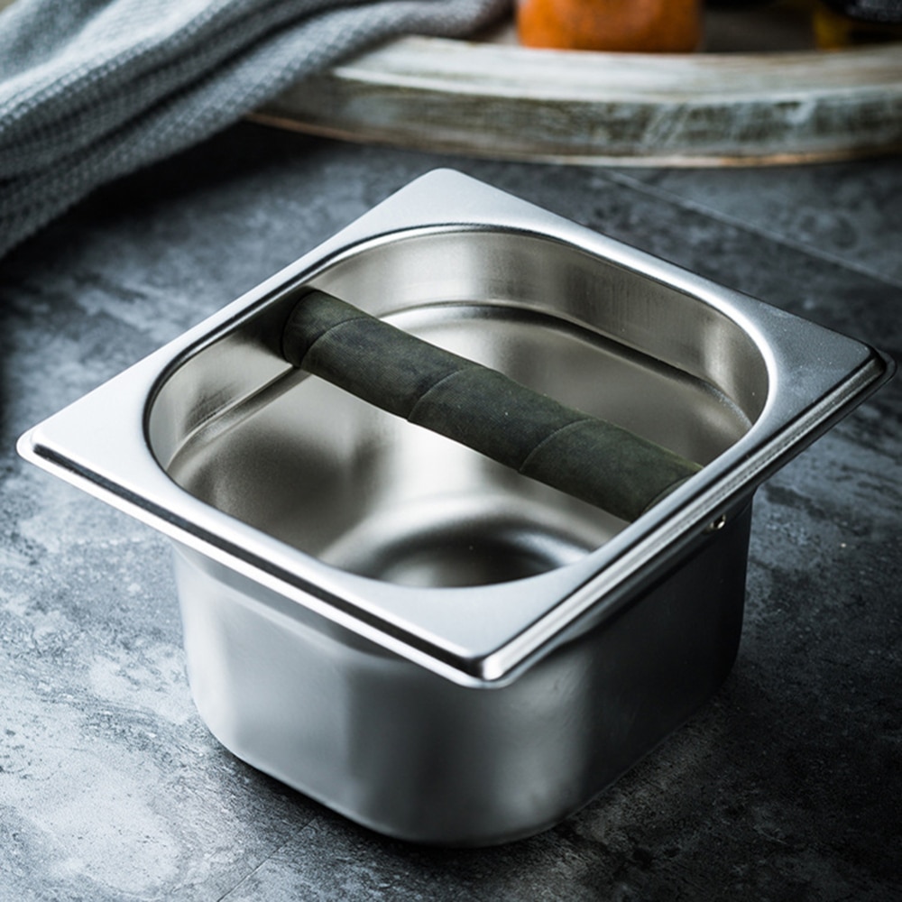 Coffee Knock Box Espresso Container Recycle Holder Grind Coffee Bean Box Coffee Set With Stainless Steel Coffee Powder
