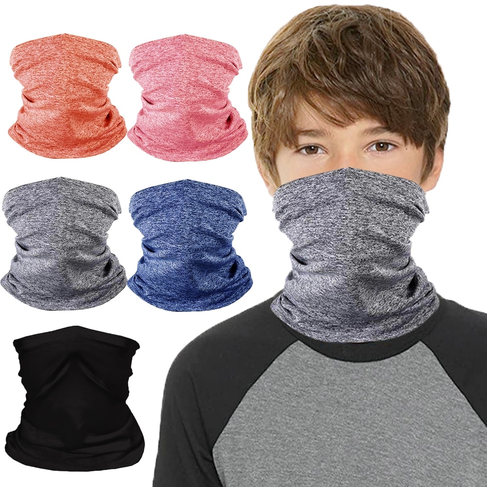 1pc børn ren farve magisk tørklæde usynlig lomme halvt ansigt hals dæksel tørklæde støvtæt bandana udendørs cykel tilbehør