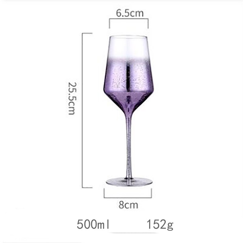 Vinglas färgglada glasvaror för att dricka champagnekristallina bröllopsglas dekoration vin kopp fest exqusite: 500 ml 6
