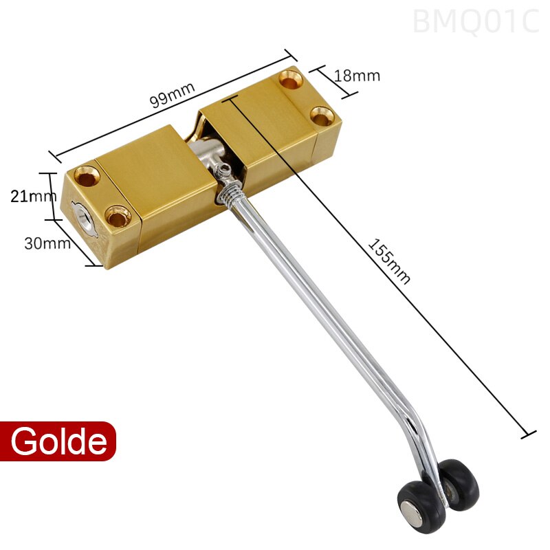Ferme-porte Invisible à Force réglable, ferme-porte automatique pour la salle de la maison, tampon de fermeture Invisible, noir, blanc, or,: Style 1 Golden