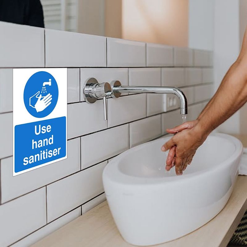 Use Hand Sanitiser Sign 150mm x 200mm Anti-virus Notice Sign,Wash Hands and Use Hand Sanitizer to Prevent The Spread of Germs