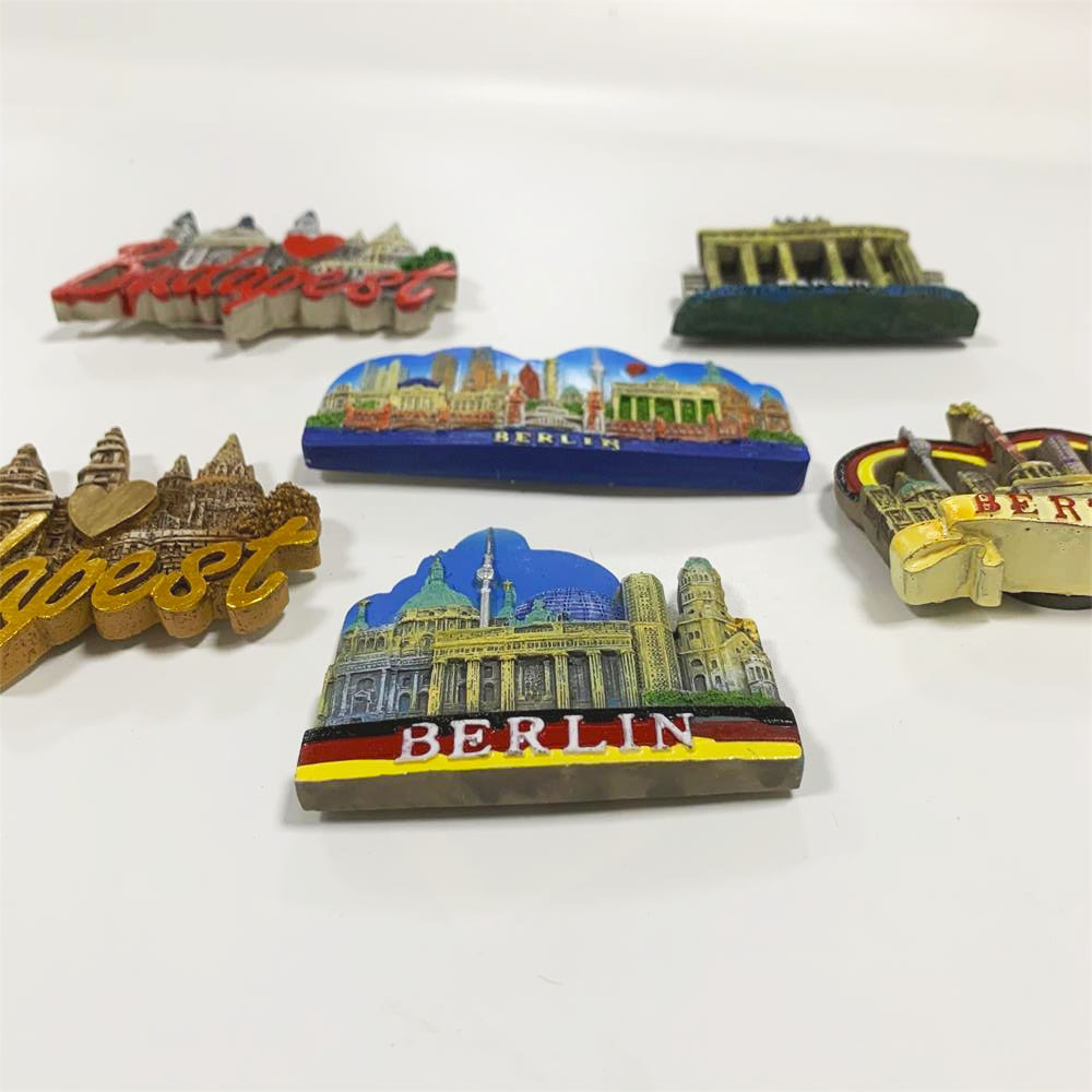 Country Fridge Magnets Germany Berlin Budapest Tourist souvenir Fridge Magnet Sticker World Travel Collection Magnetic