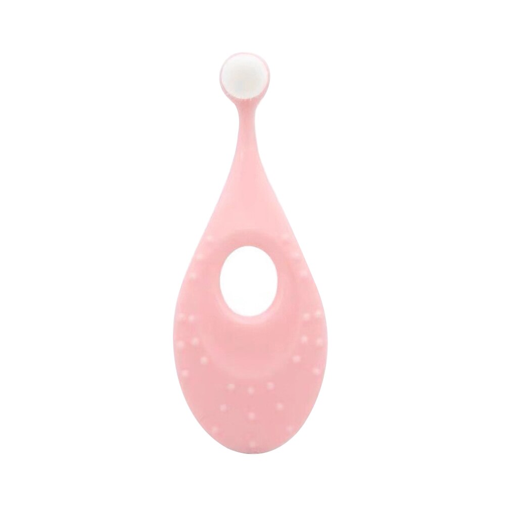 Cute PP Toddler Anti Slip Handle Soft Bristle Dental Prevent Chocking Non Toxic Teether Baby Toothbrush Gum Care Oral Cleaning: Pink