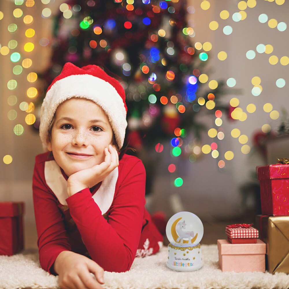 Music Box Crystal Ball Tabletop Crystal Ball Ornament Unicorn Crystal Ball Lamp