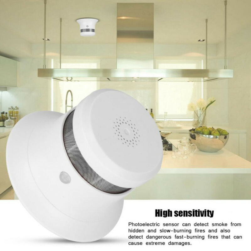 Wireless Photoelectric Smoke Detector Fire Alarm Sensor System Cordless Optical Acoustic Alarm Home Security