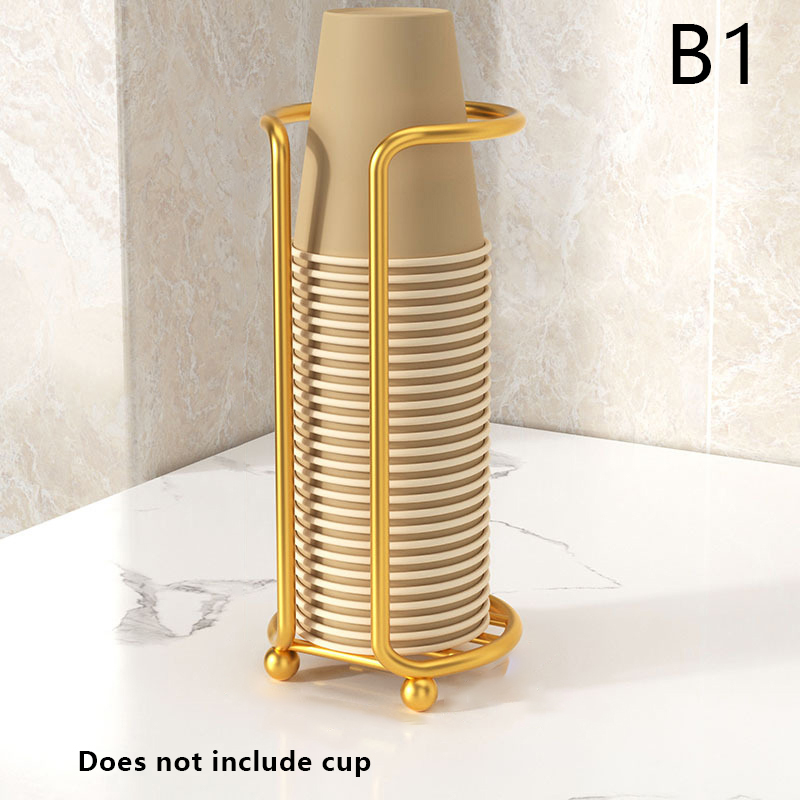 Kitchen Paper Cup Holder Disposables Cups Picker Multifunctional Desktop Cup Storage Rack Household Coffee Cup Holder For Home: GRAY