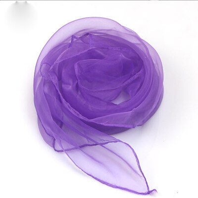 Sparsil Vrouwen Zomer Lente Transparante Vierkante Sjaal Effen Kleur Hoofd Dragen Dunne Chiffon Sjaals Mode Organza Wraps70cm * 70Cm: Dark Purple