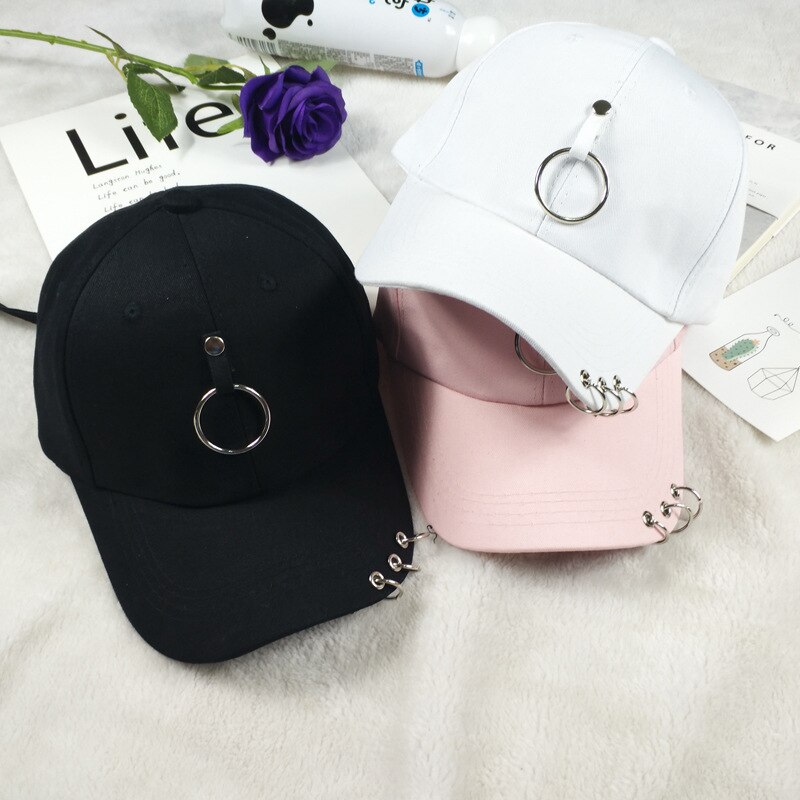 Papa hoed piercing ring baseball pet punk hiphop petten katoen volwassen casual effen verstelbare unisex petten snapback