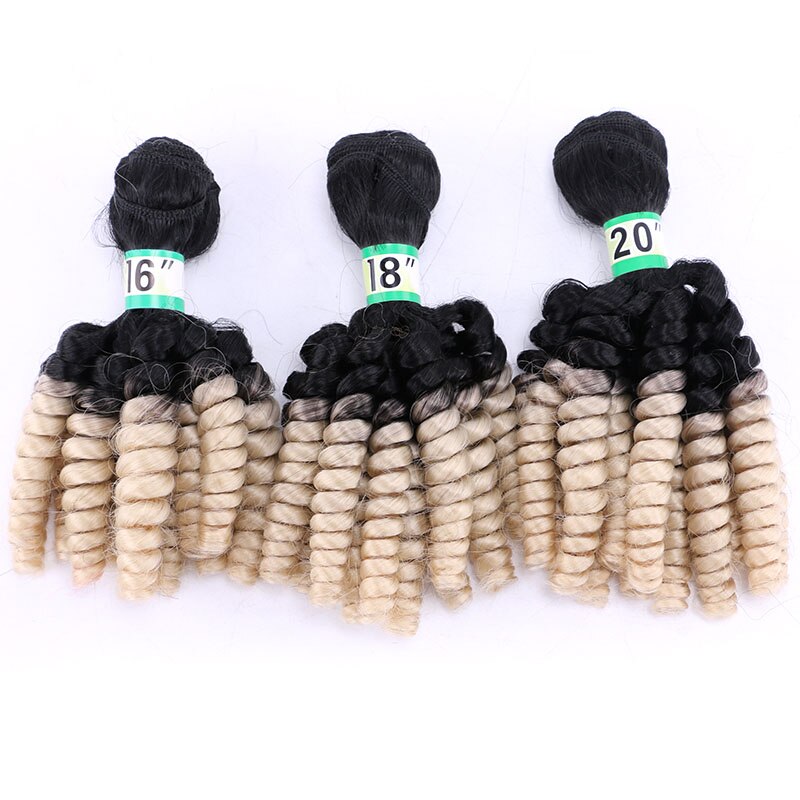 Synthetic Afro Ombre spring twist hair bundles extension 3 pieces one lot hair weaving for full head hair Dream ice’s: T1B/613