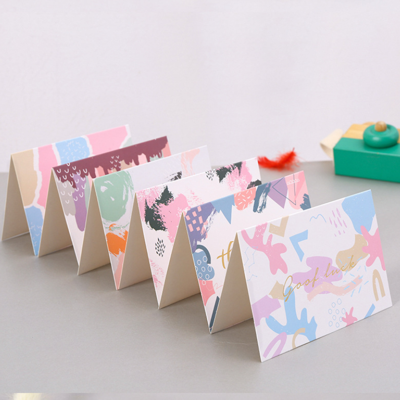 【6 PCS】Thank You Card with Envelope Good Luck Just for You Best Wishes I love You Greeting Card
